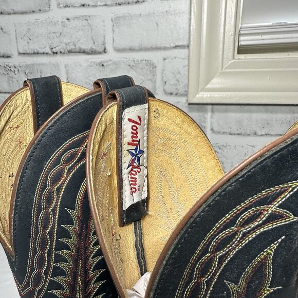 Tony Lama Leather brown & black western workwear cowboy bootswomen’s size 7 - Picture 5 of 12